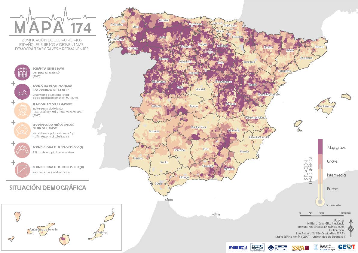 Zonificación de los municipios españoles sujetos a desventajas demográficas graves y permanentes